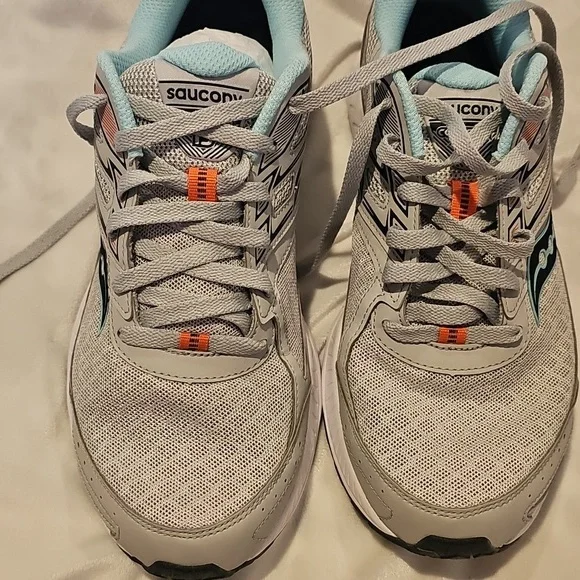 Saucony Cohesion 13 Grey/Mint Womans Athletic Shoes 9.5 Excellent Condition - Picture 7 of 7
